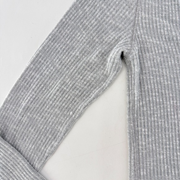 Abercrombie & Fitch Womens Gray Ribbed Tie Front V-Neck Cardigan Sweater Small - Picture 5 of 8
